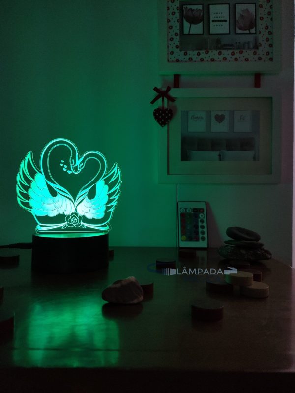 Candeeiro 3D - Cisnes